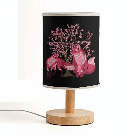 Cherry blossom tree forest animal gift sakura fox Fabric Lamps