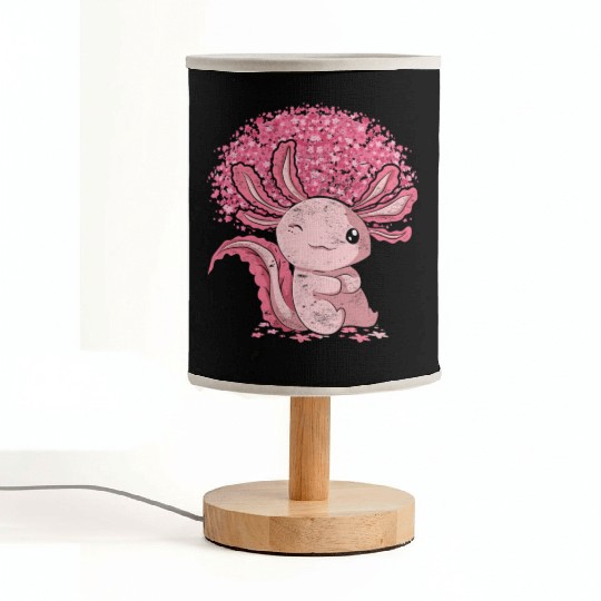 Cherry Blossom Tree Amphibian Gift Sakura Axolotl Fabric Lamps