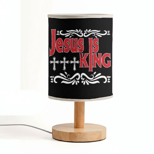 Jesus Is King Love Jesus Christian Christmas Fabric Lamps