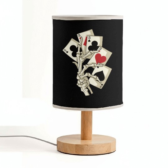 Skeleton Poker Ace Texas Holdem Cards Fabric Lamps