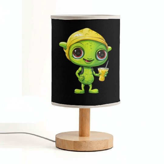Refreshing Alien Lemonade: Green & Yellow Blend Fabric Lamps