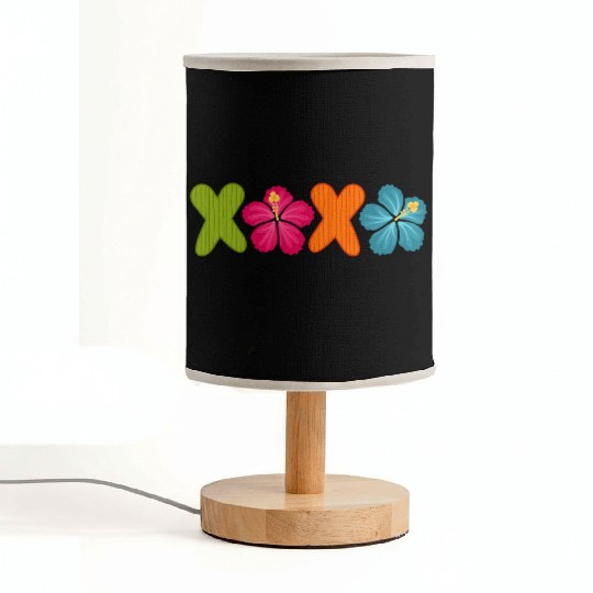 Xoxo Kiss Hibiscus Flowers Text Fabric Lamps