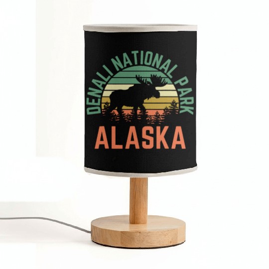 Denali National Park Alaska Moose Hiking Nature Fabric Lamps