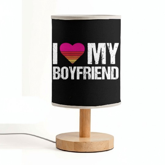 I Love My Boyfriend Heart My Boyfriend Vintage Bf Fabric Lamps