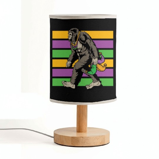 Bigfoot Mardi Gras Fabric Lamps