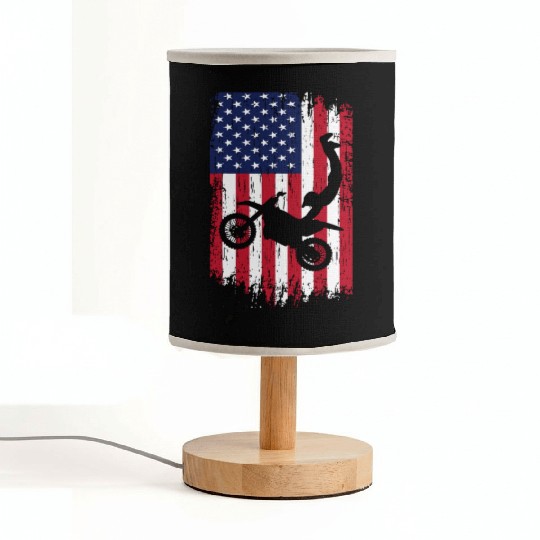 Supercross Freestyle Motocross American Flag Fabric Lamps