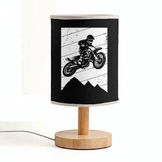Motocross Bike Vintage Dirtbike Gift Racing Retro Fabric Lamps