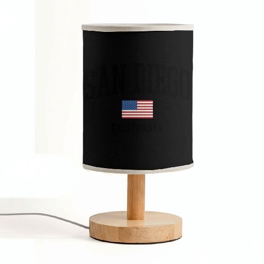 San Diego - California - USA Flag Fabric Lamps