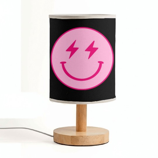 light pink face lightning bolt eyes Fabric Lamps