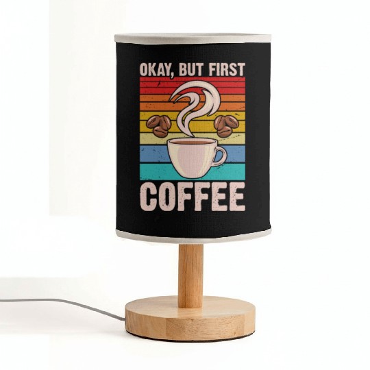 Okay, but First Coffee Retro Fabric Lamps