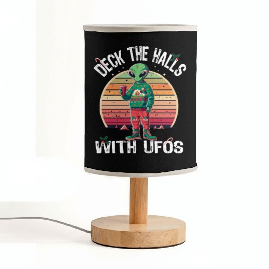 Beam Me Up Santa Claus Alien Christmas Ufo Coffee Fabric Lamps