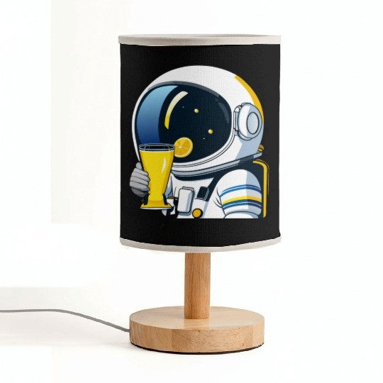 astronaut drinks lemon tea Fabric Lamps