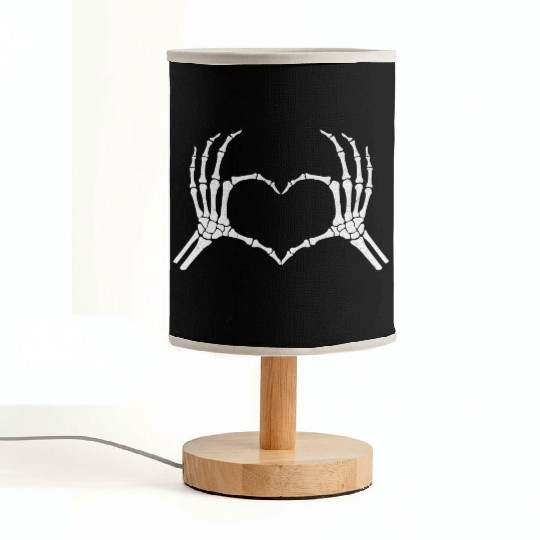 Skeleton Hand Heart Halloween Funny Bones Love Fabric Lamps