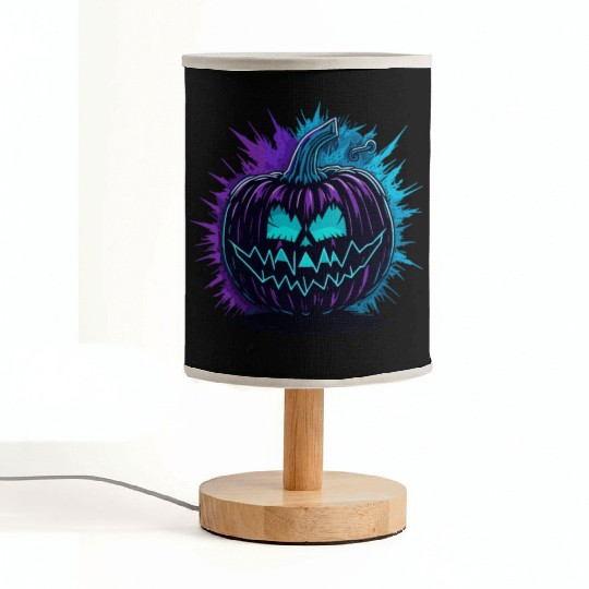 Neon Pumpkin Purple and Teal Fabric Lamps