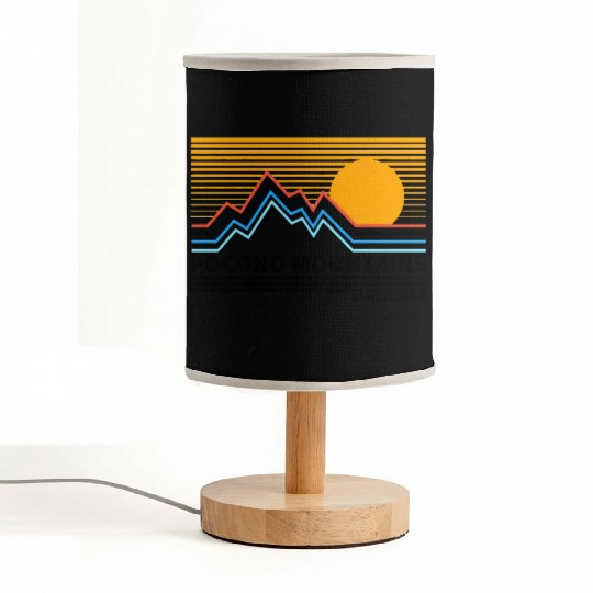 Pocono Mountains Pennsylvania Vintage Retro Hiking Fabric Lamps