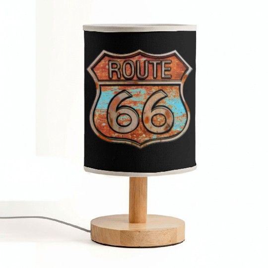 Route 66 vintage sign - Rusty metal sign Fabric Lamps