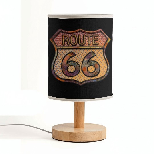Route 66 vintage sign - Rusty metal 2 Fabric Lamps