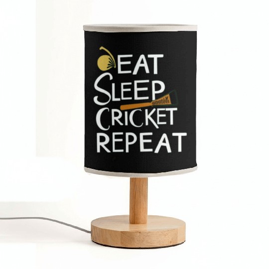 Eat Sleep Cricket Repeat: Cricket Lover's Fabric Lamps