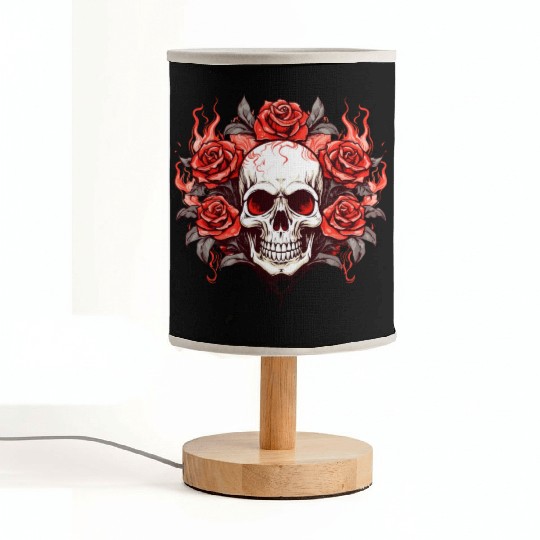 Halloween Roses and Skull Fabric Lamps