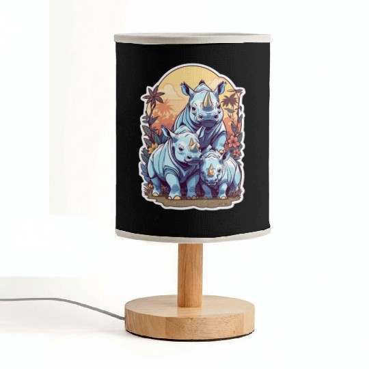 Rhinos Kawaii Fabric Lamps