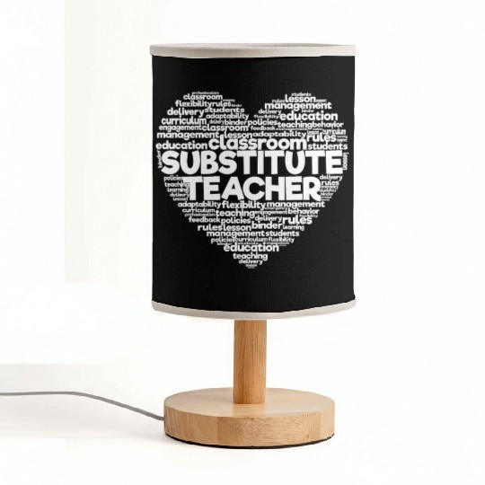 Substitute Teacher Word Cloud Back To School Fabric Lamps