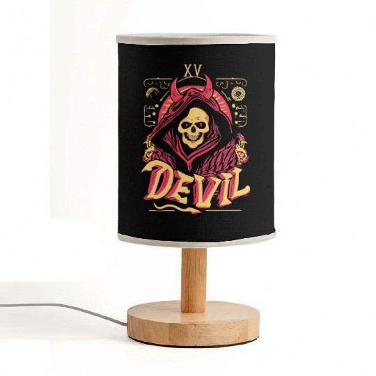 Devil Tarot Skeleton Halloween Occult Fabric Lamps
