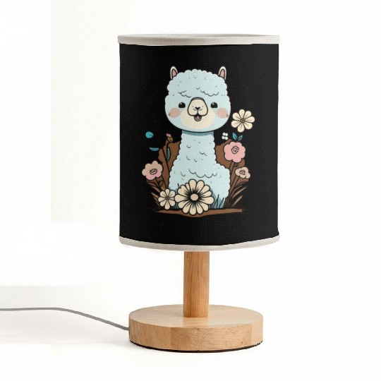 Cute Alpaca Flower Garden Kawaii Llama Lover Fabric Lamps