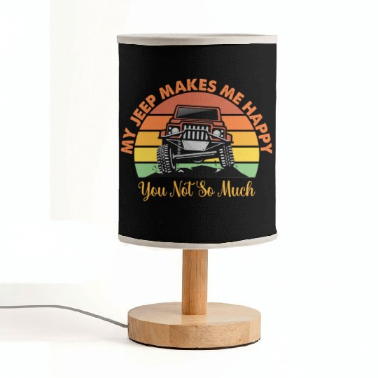 my jeep makes me happy Fabric Lamps