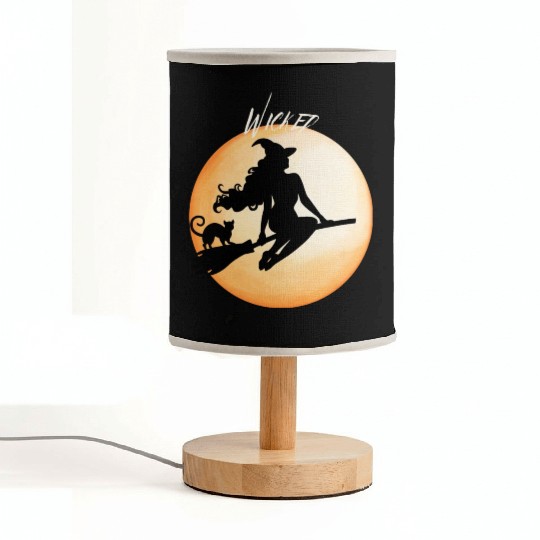 Wicked Cat Witch Funny Halloween Witch Fabric Lamps