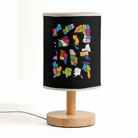 50 Cute US States Sticker Pack Fabric Lamps