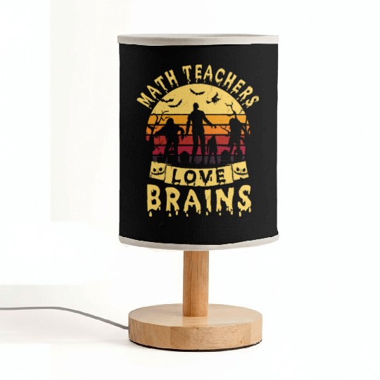 Math Teachers Love Brains Halloween Fabric Lamps Math
