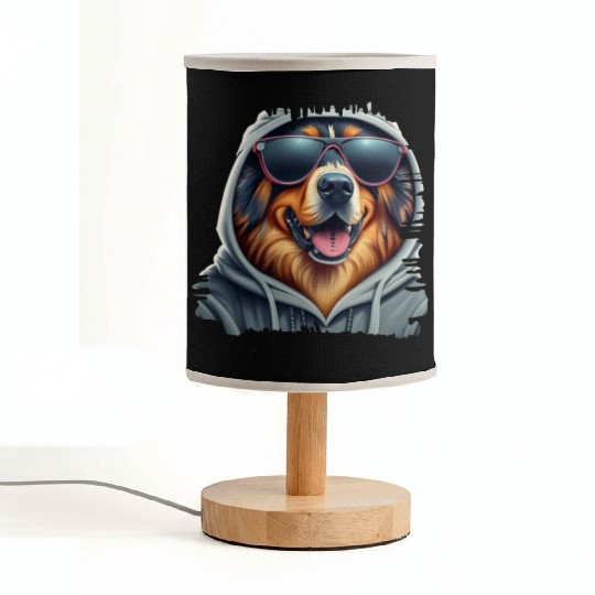 German Shepherd Dog Wearing A Fabric Lamps With galsses