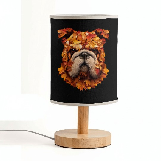 Pug dog autumn pug Fabric Lamps
