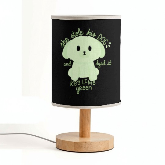Key Lime Green Dog Fabric Lamps