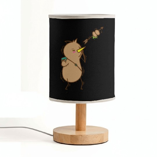 Kiwi with Bow and Arrow Bird and Fruit Fabric Lamps
