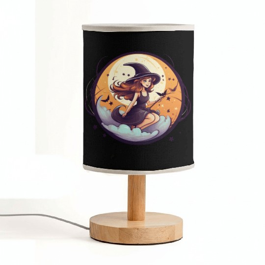 cartoon halloween witch Fabric Lamps