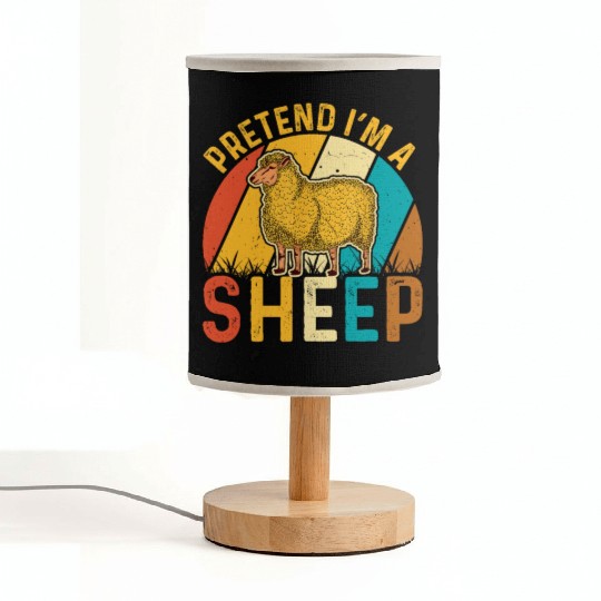 Sheep Lover Funny Pretend I'm a Sheep Retro Lamb Fabric Lamps