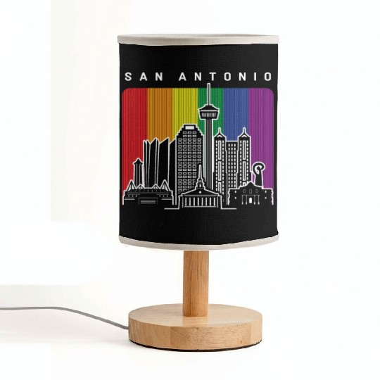 San Antonio Texas Rainbow Flag LGBTQAI Pride Fabric Lamps