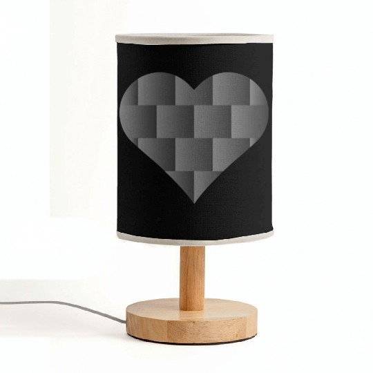 Black Cute Heart Icon Fabric Lamps