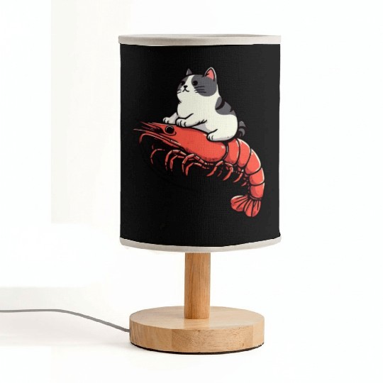 Cat rides shrimp Fabric Lamps