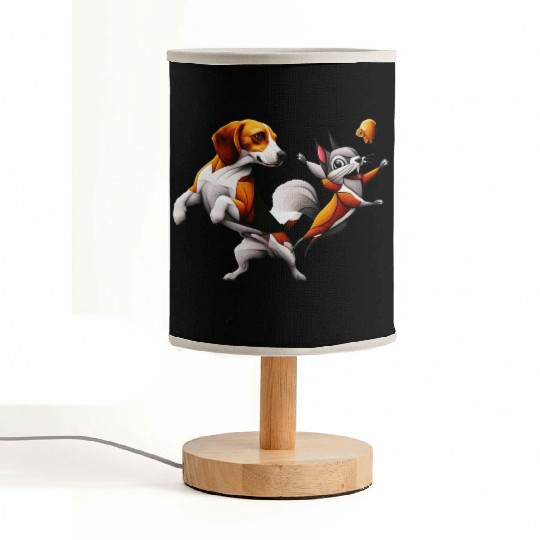 Beagle s Squirrel Dance Off Fabric Lamps