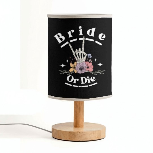 Bride Or Die Skeleton Hand Gothic Bachelorette Fabric Lamps