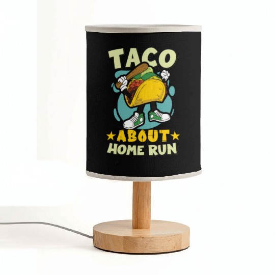 Taco Mexican Food Baseball Card Baseball Player Fabric Lamps