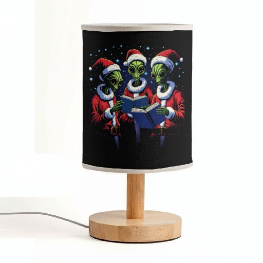 Alien Christmas Carolers Fabric Lamps