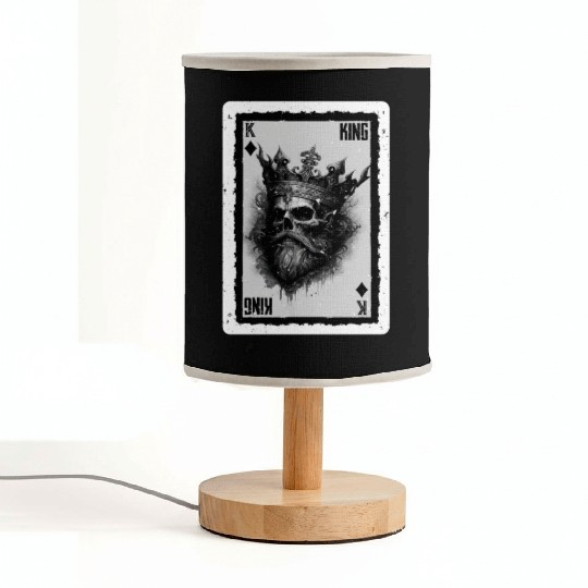 Gothic Card Game Halloween King of Clubs Fabric Lamps