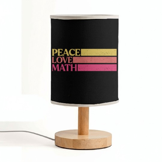 Cute Math Teacher Peace Love Math Fabric Lamps