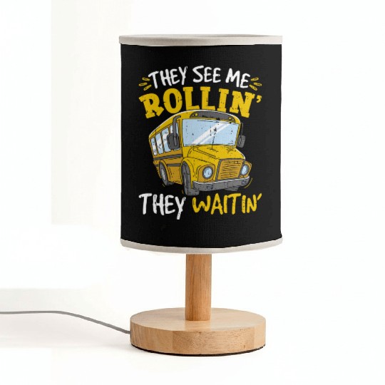 Funny School Bus Driver Fabric Lamps