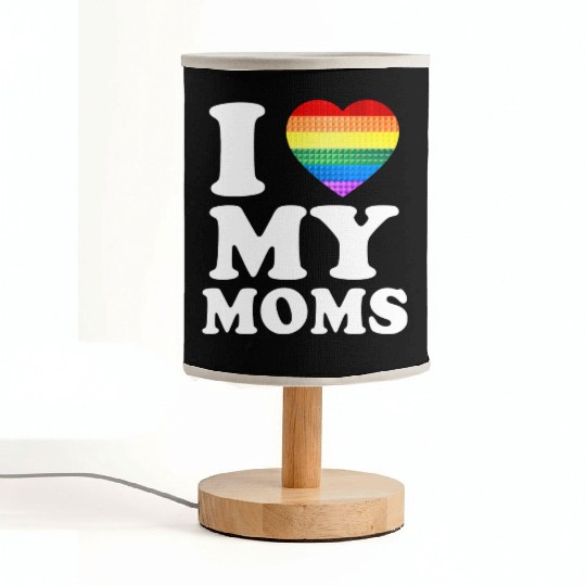 I Love My Moms Rainbow Heart Gay Pride Lgbt Flag Fabric Lamps