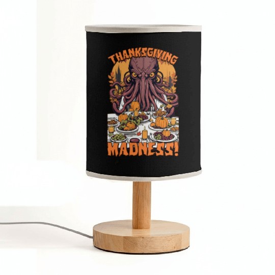 Autumn Feast with Cthulhu - Thanksgiving Madness Fabric Lamps