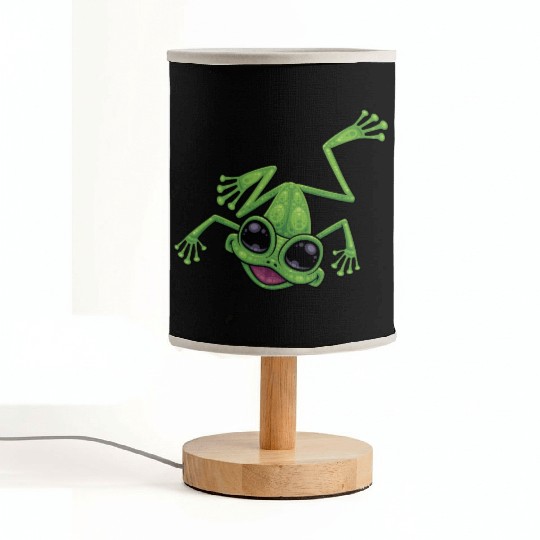Happy Green Tree Frog Fabric Lamps